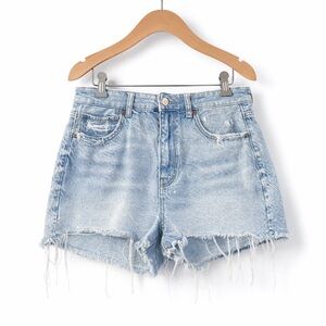 AMERICAN EAGLE Distressed Denim Shorts Cutoff High Rise Light Wash